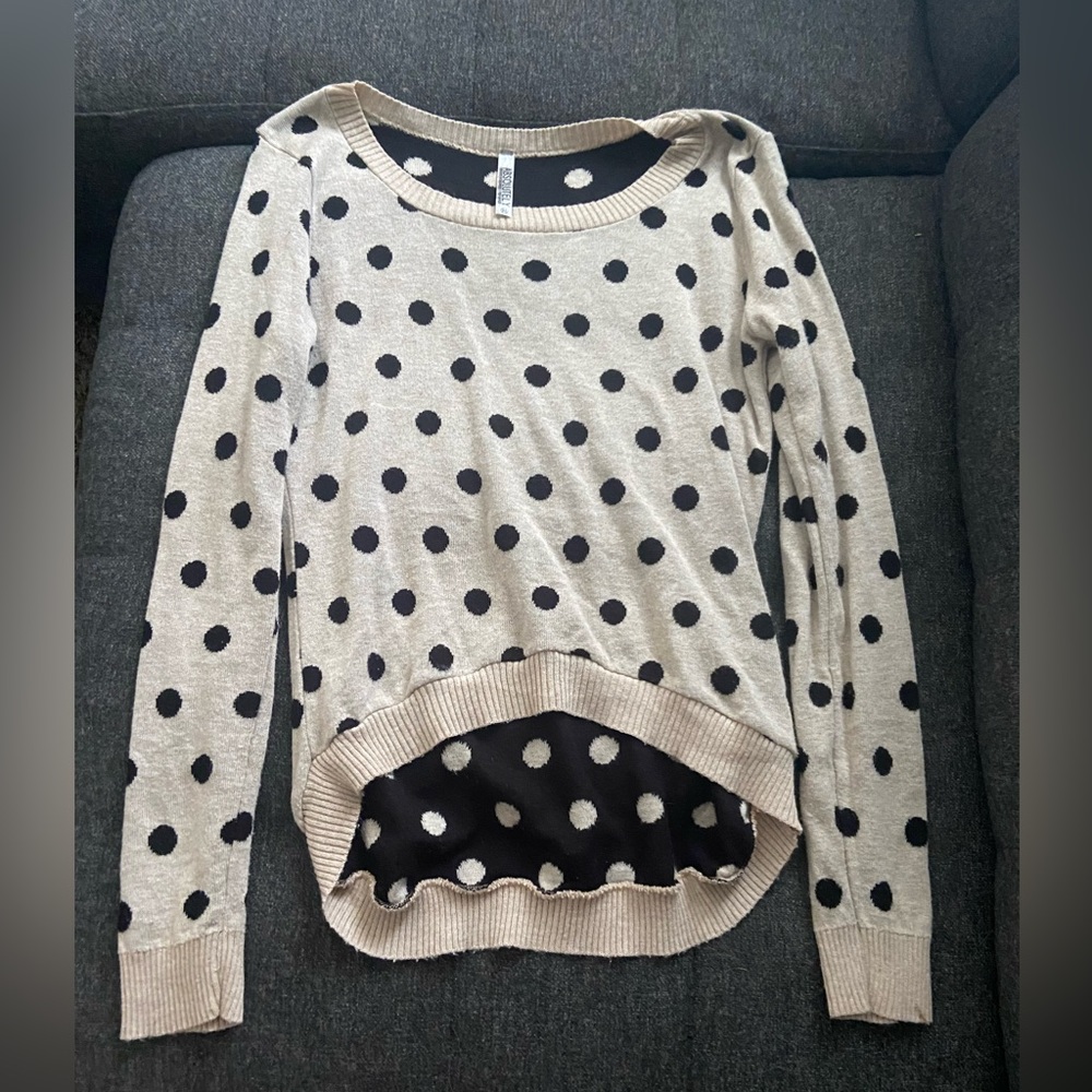 Lightweight polka dot sweater